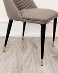 Nero Gold 1.3 Round Dining Table with Sintered Stone Top x 4 Alba Grey Chairs