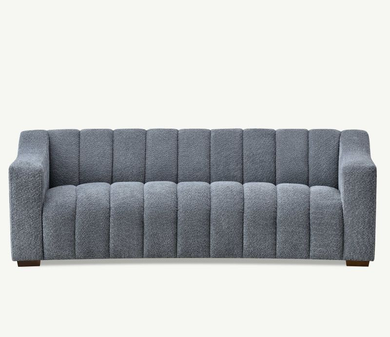 Aluxo Astoria 3 Seater Sofa in Steel Grey Boucle Fabric