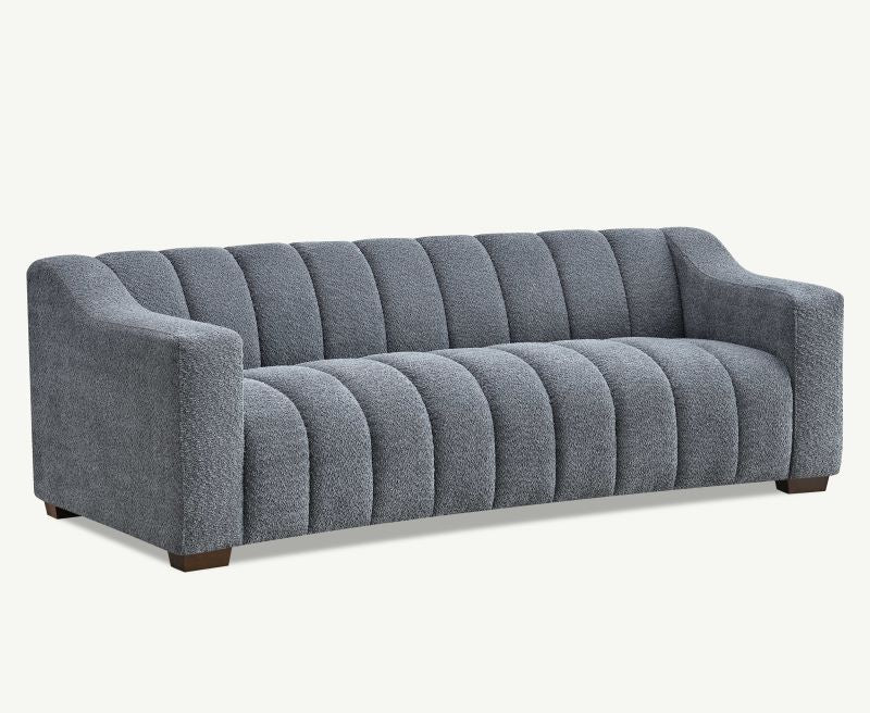 Aluxo Astoria 3 Seater Sofa in Steel Grey Boucle Fabric