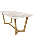 Lucien 1.8 Gold Dining Table with Pandora Gold Sintered Stone Top x 4 or 6 Etta Cream Chairs