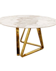 Nero Gold 1.3 Round Dining Table with Sintered Stone Top x 4 Alba Grey Chairs